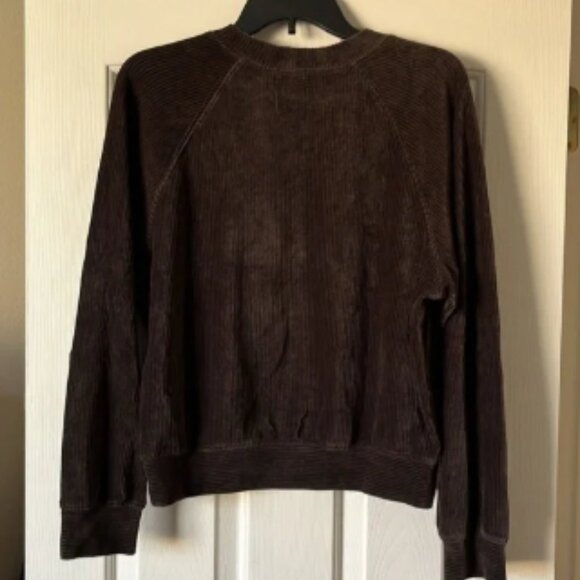 LESET EUC brown corduroy oversized sweatshirt size XS - Picture 6 of 6